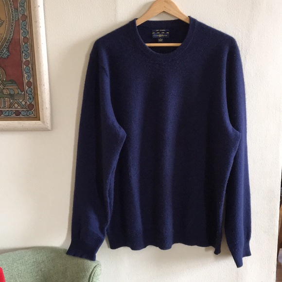 navy blue cashmere sweater mens